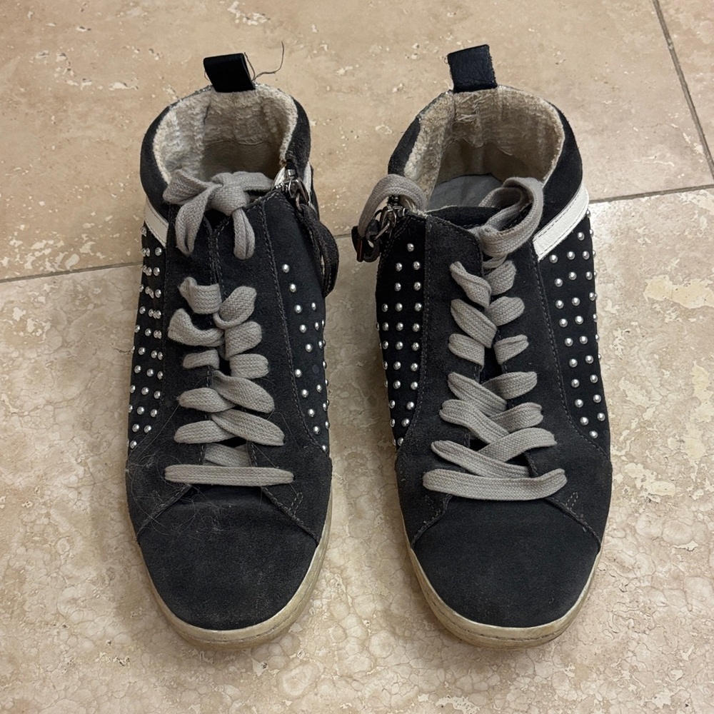 Dolce Vita Black and Gray Studded Sneakers